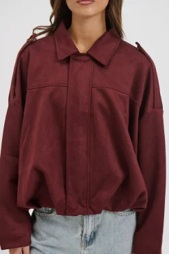 Harmony Suede Jacket Wine