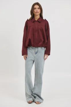 Harmony Suede Jacket Wine