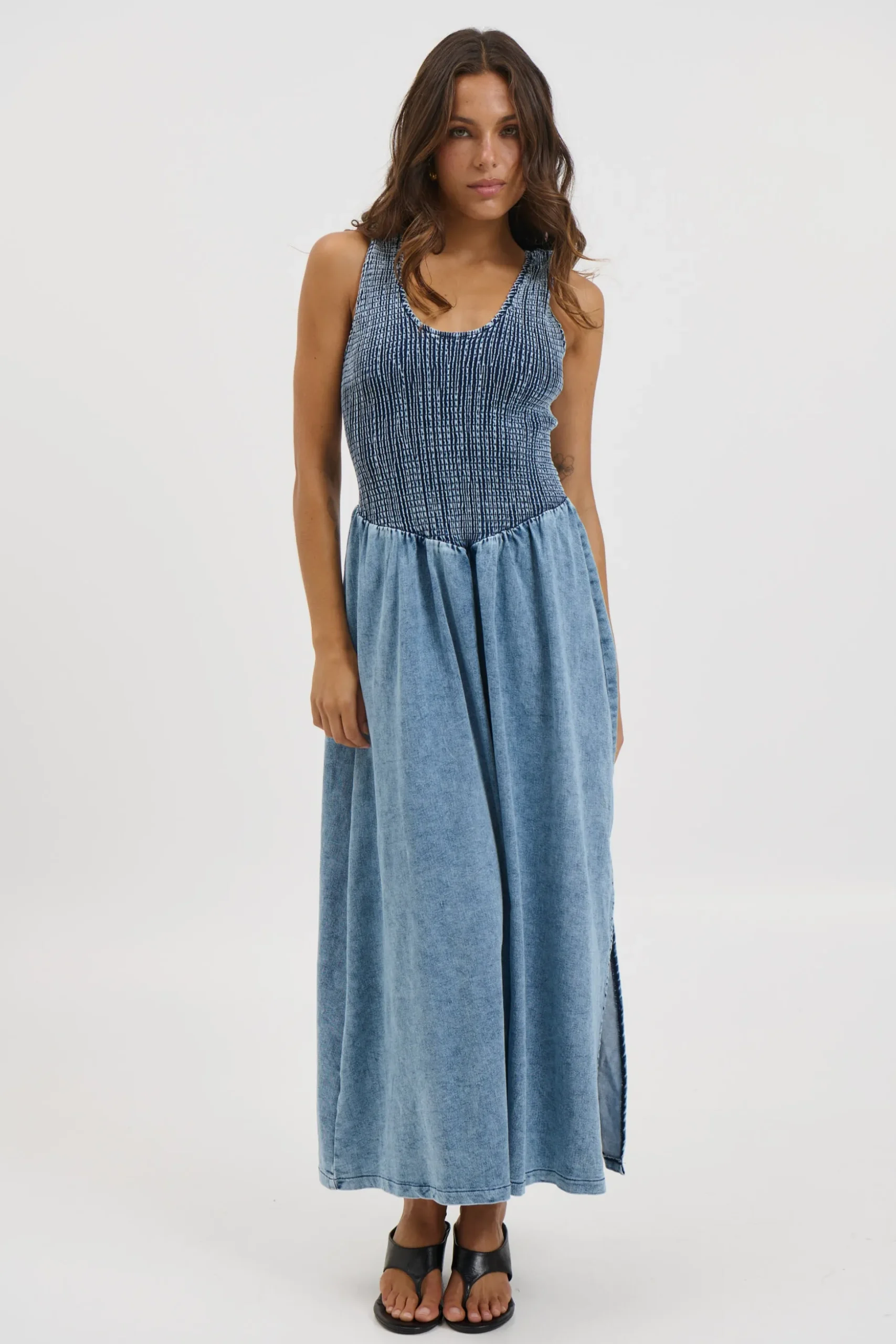 Hattie Maxi Dress Denim Blue