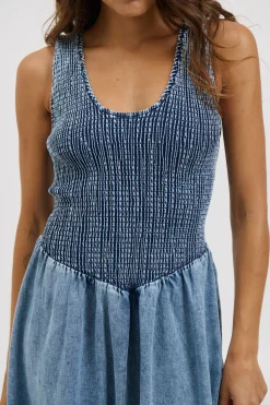 Hattie Maxi Dress Denim Blue