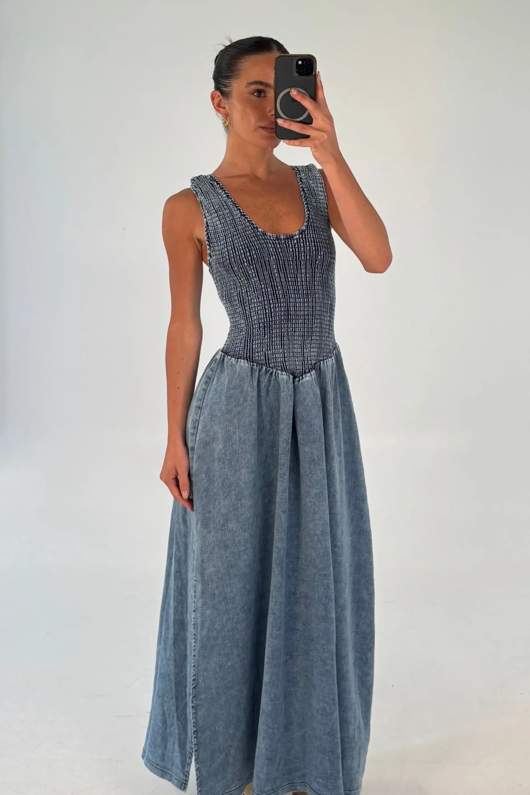 Hattie Maxi Dress Denim Blue
