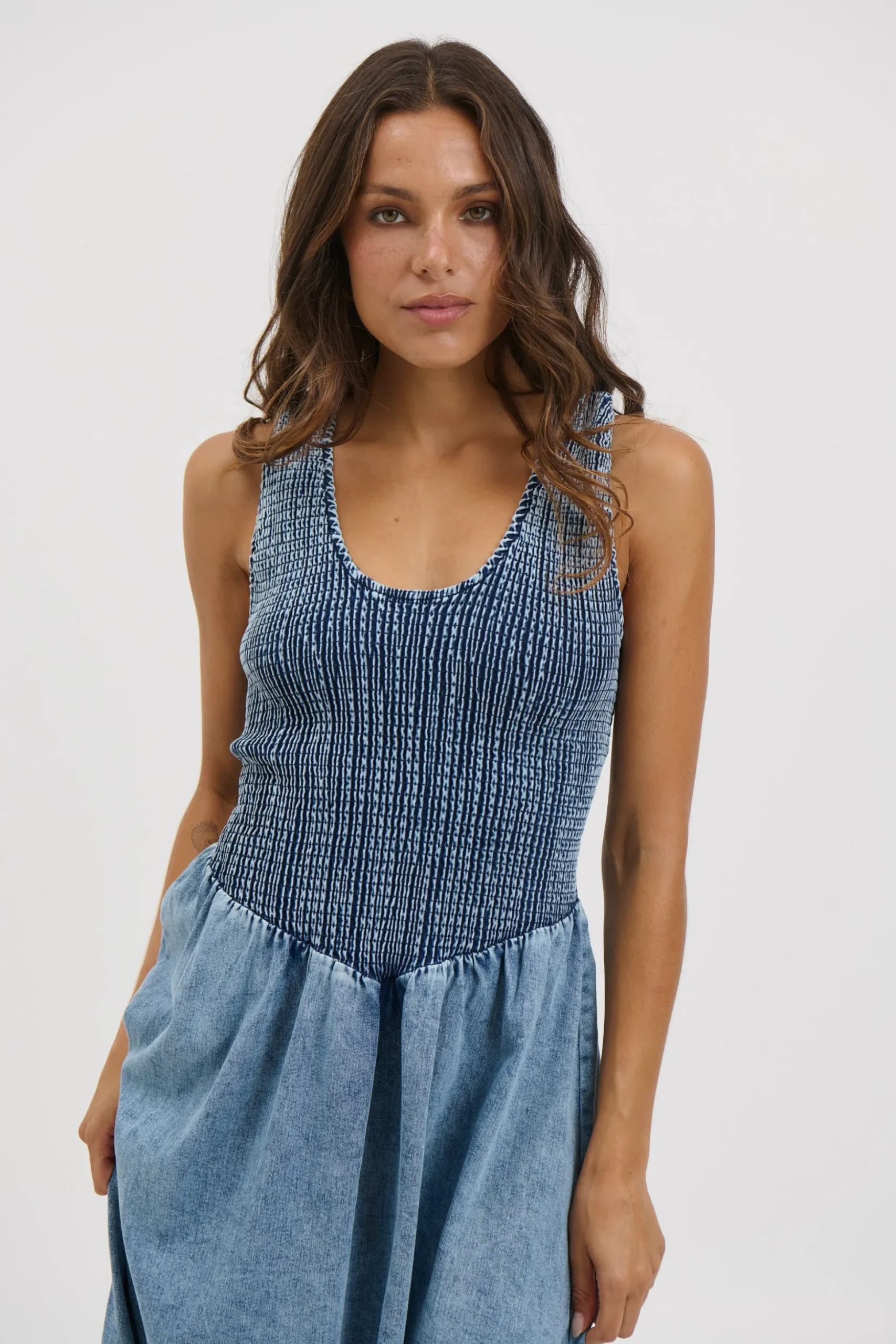 Hattie Maxi Dress Denim Blue