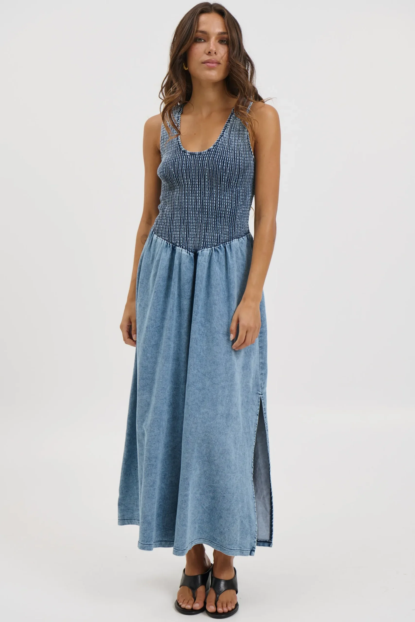 Hattie Maxi Dress Denim Blue