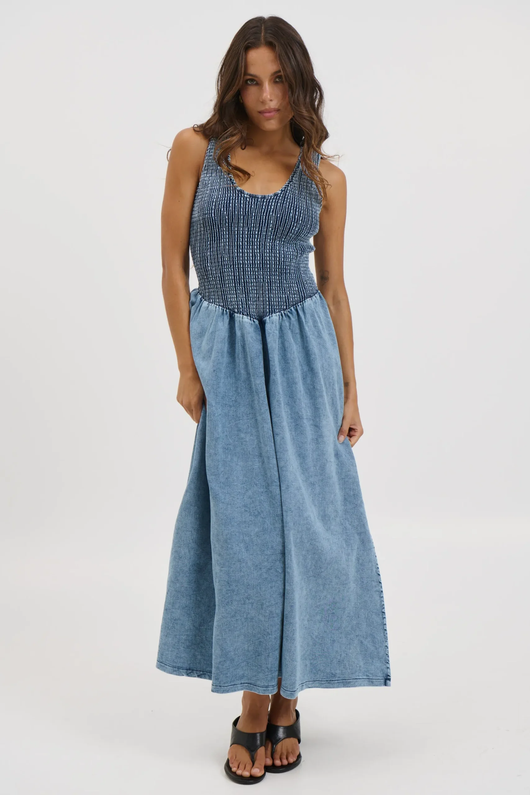 Hattie Maxi Dress Denim Blue