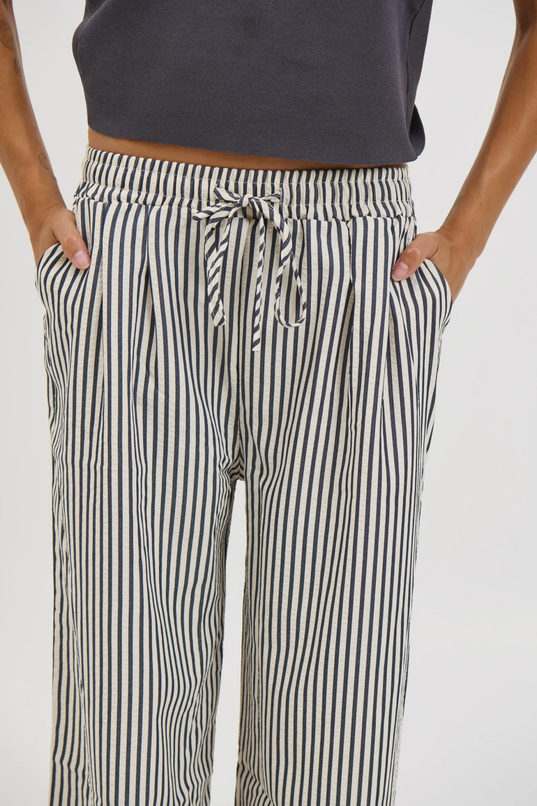 Hazel Pant Black Stripe