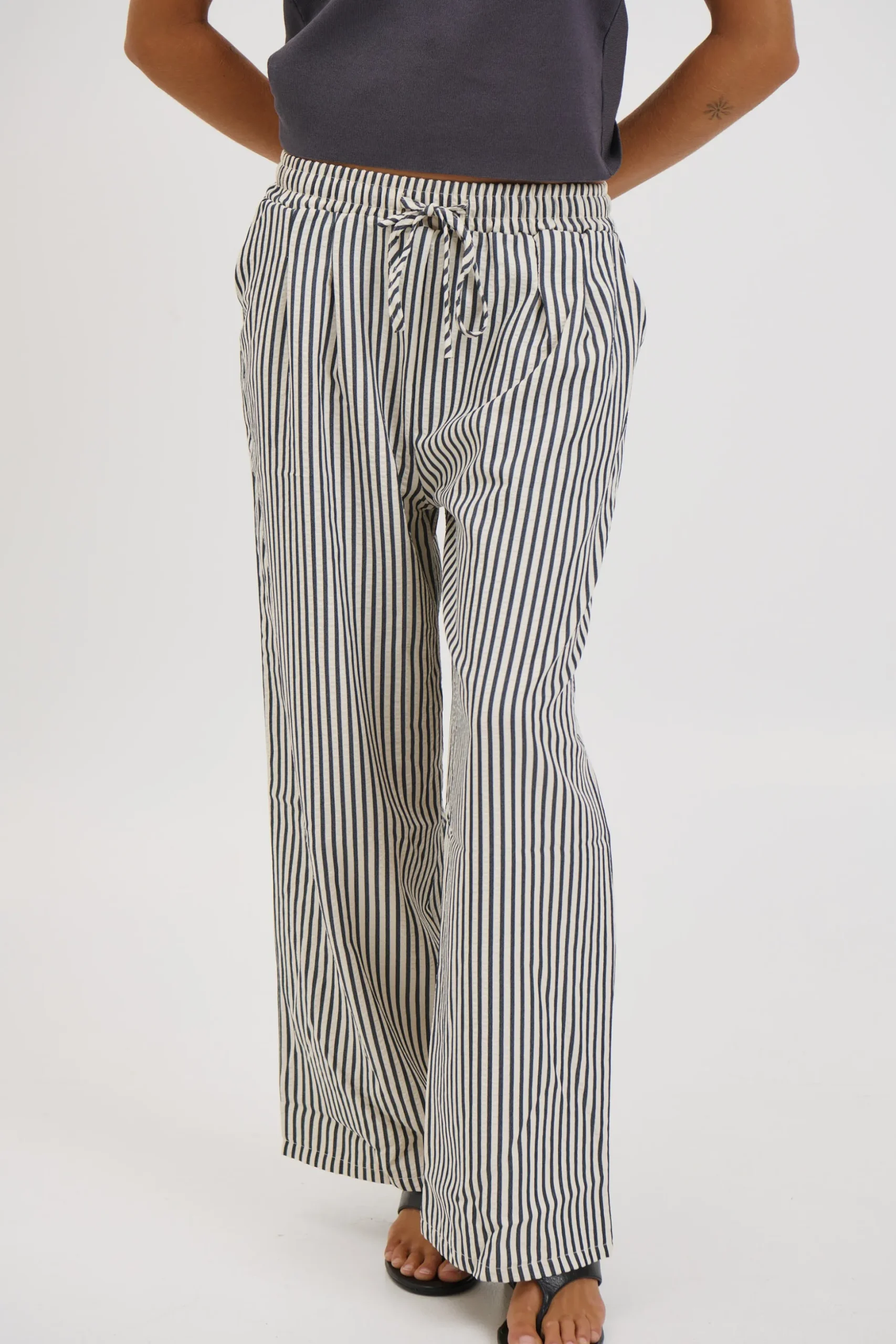 Hazel Pant Black Stripe