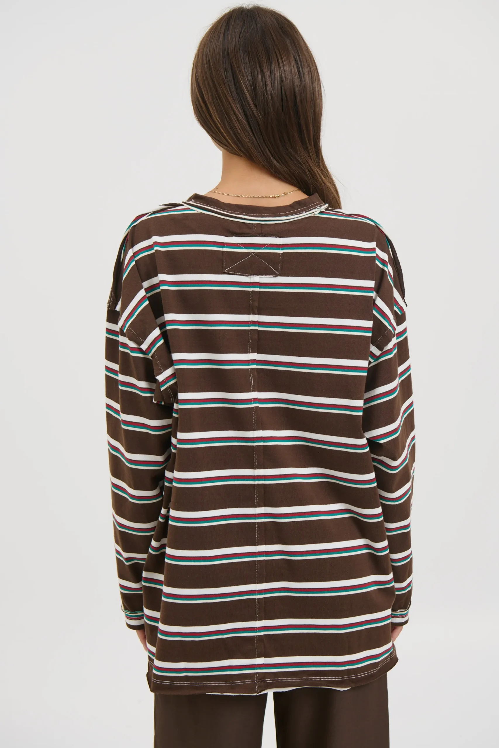 Horizon Long Sleeve Dark Chocolate Stripe