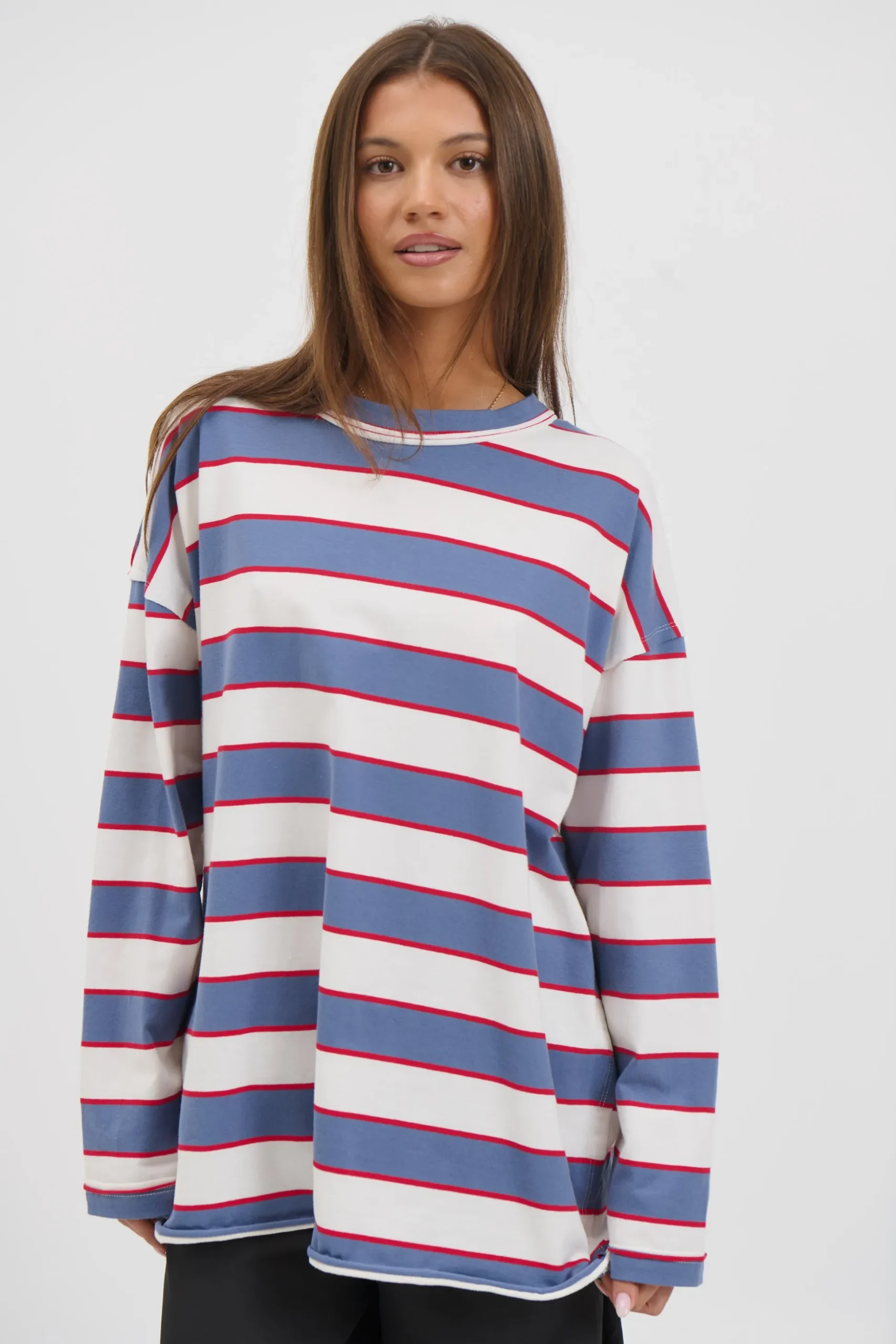 Horizon Long Sleeve Dusty Blue Stripe