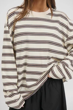Jaida Long Sleeve Double Stripe Beige
