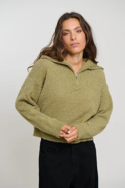 Jaidan Half Zip Jumper Moss