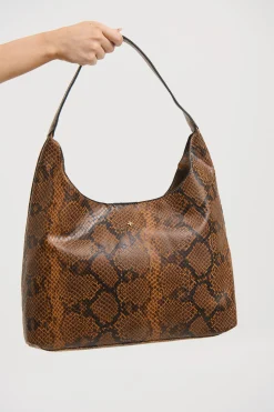 Jami Slouche Tote Tan Snake
