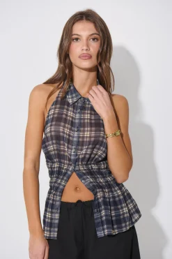 Jaylan Sleeveless Shirt Dark Grey