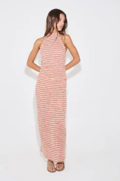 Jordy Maxi Skirt Orange Stripe