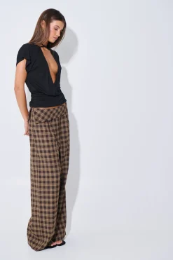 Karter Pant Brown Check