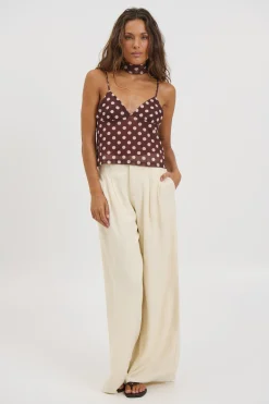 Kasia Polka Dot Top Chocolate