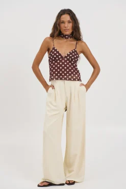 Kasia Polka Dot Top Chocolate