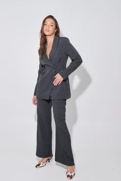 Kassandra Pinstripe Set Grey