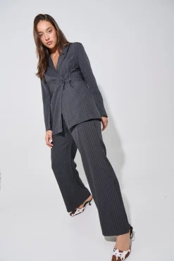 Kassandra Pinstripe Set Grey