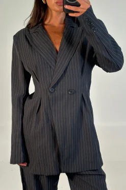 Kassandra Pinstripe Set Grey