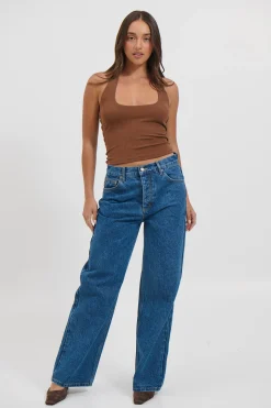 Katya Halterneck Top Mocha