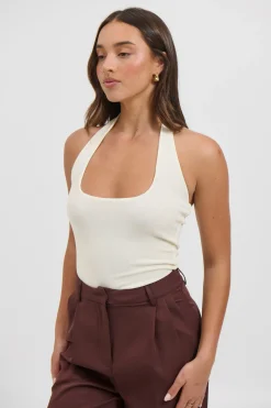 Katya Halterneck Top Off White