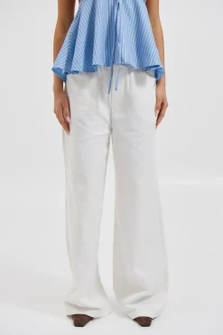 Kenzie Denim Relaxed Pant White