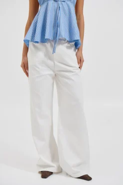 Kenzie Denim Relaxed Pant White