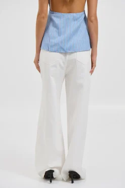 Kenzie Denim Relaxed Pant White