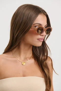 Kyla Oval Sunglasses Chocolate Crystal