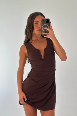 Kylie Mini Dress Brown