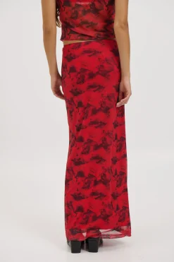 Lani Maxi Skirt Red