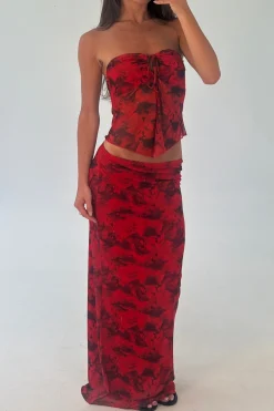 Lani Maxi Skirt Red