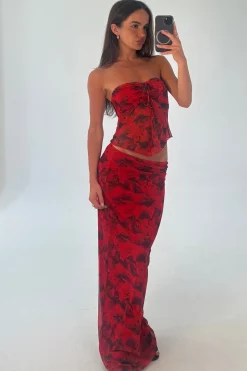 Lani Strapless Top Red