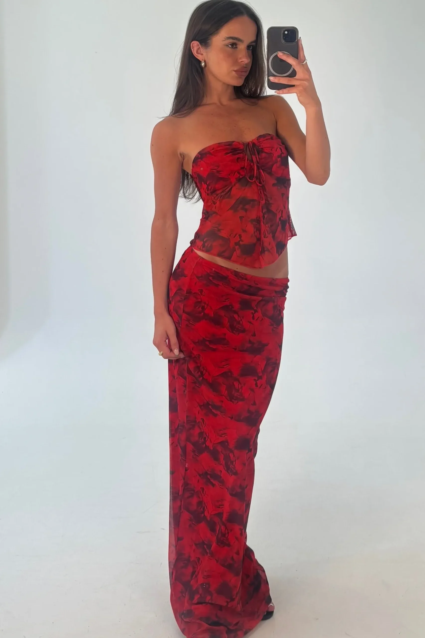 Lani Strapless Top Red