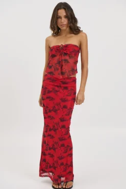 Lani Strapless Top Red