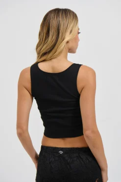 Laura Fitted Tank Black