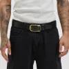 Leather Belt Wide Black