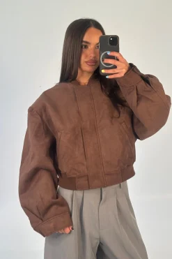 Legacy Suede Bomber Coffee