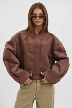 Legacy Suede Bomber Coffee