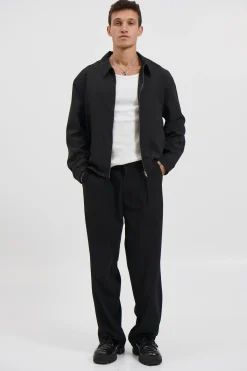 Lenny Pleat Straight Pant Black