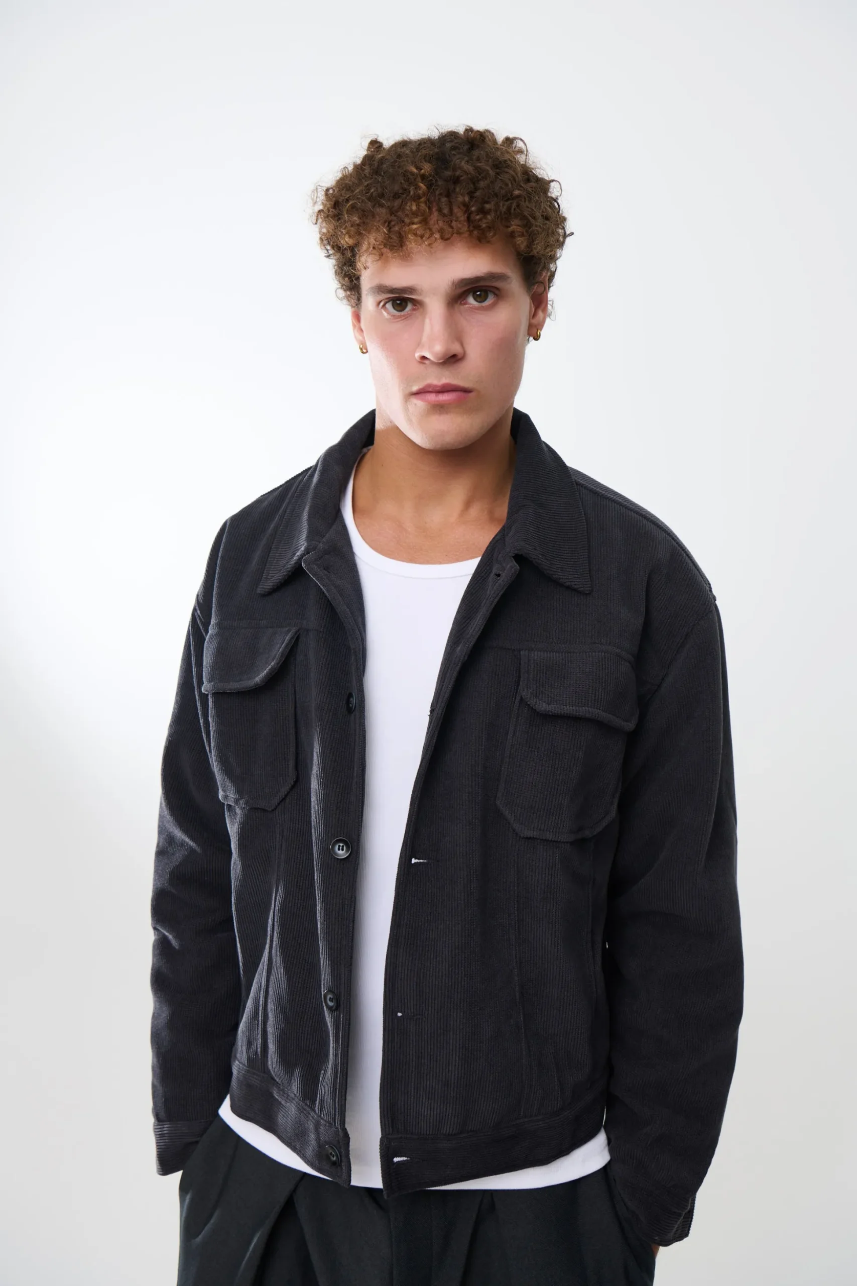 Levi Soft Cord Jacket Dark Grey