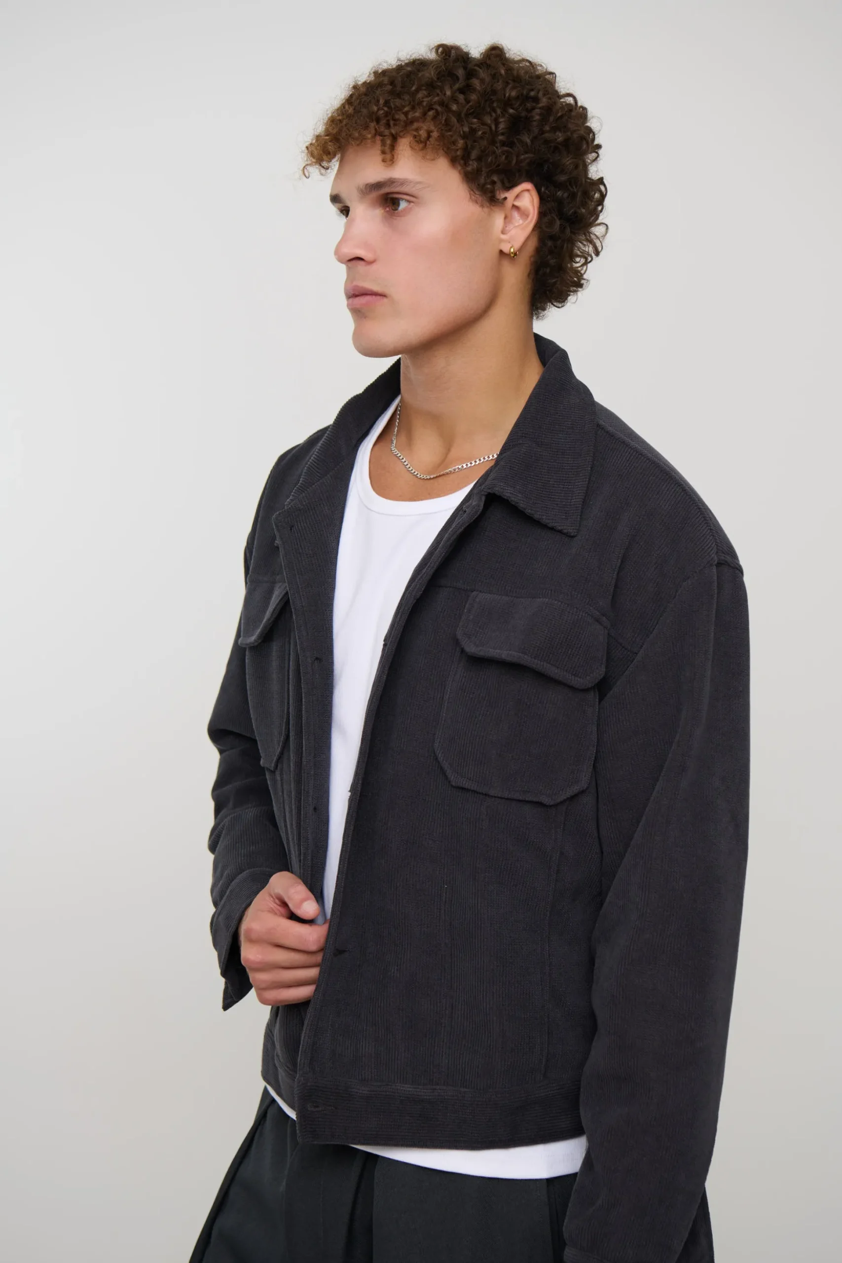 Levi Soft Cord Jacket Dark Grey