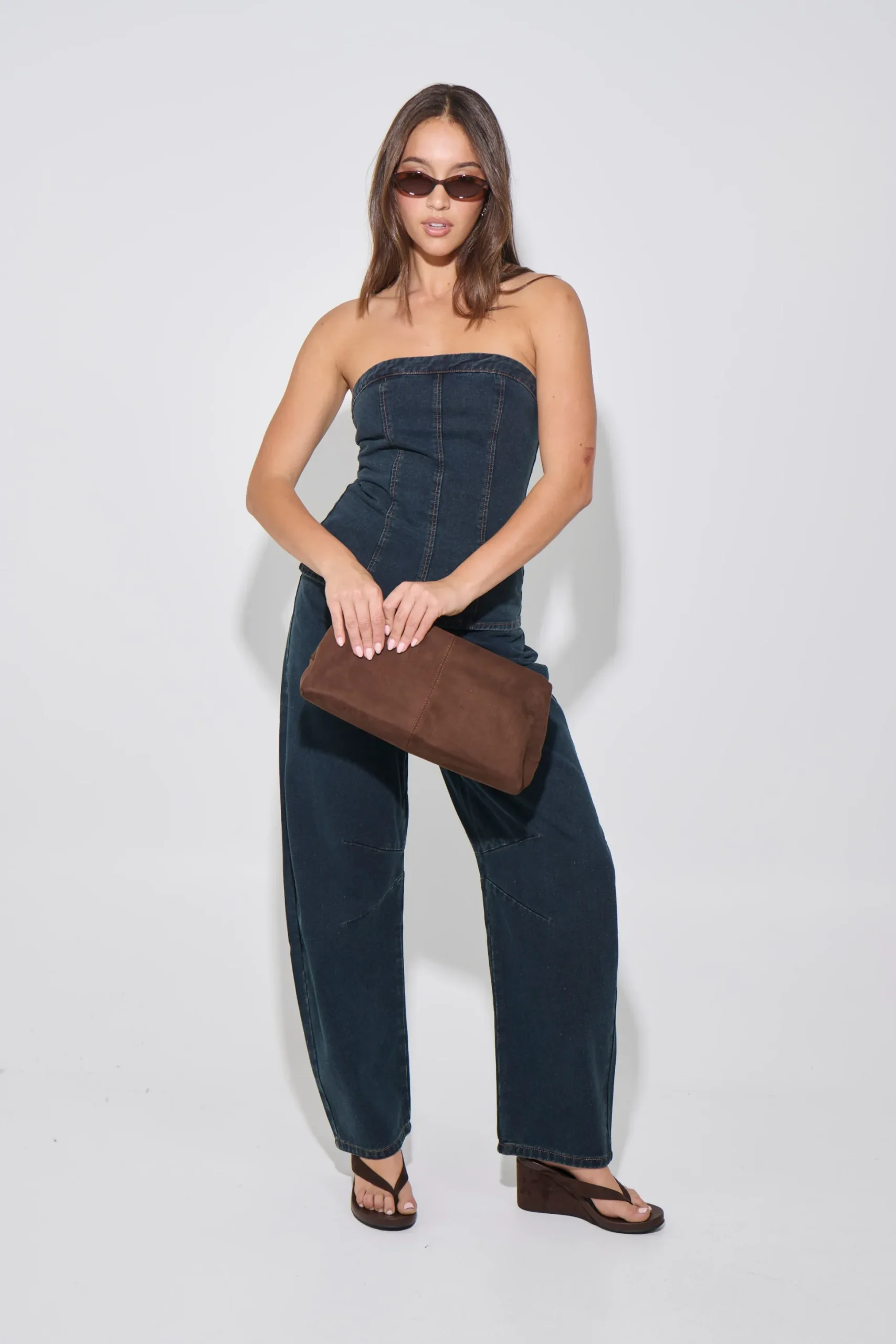 Lex Denim Corset Top Indigo