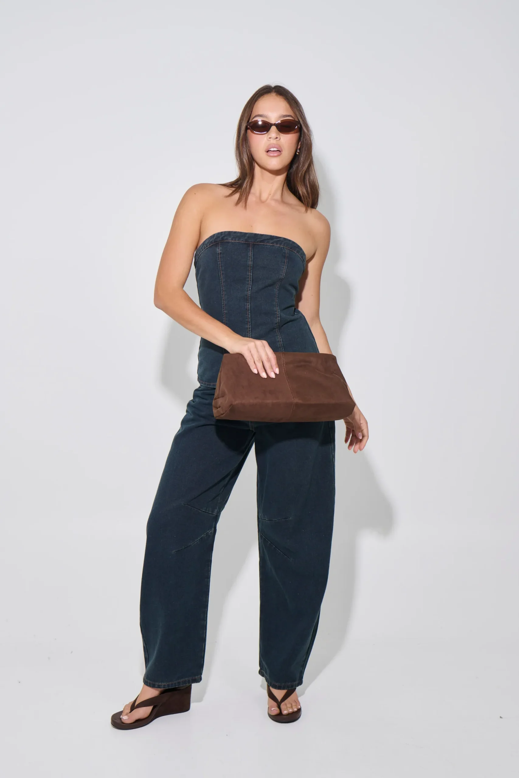 Lex Denim Corset Top Indigo