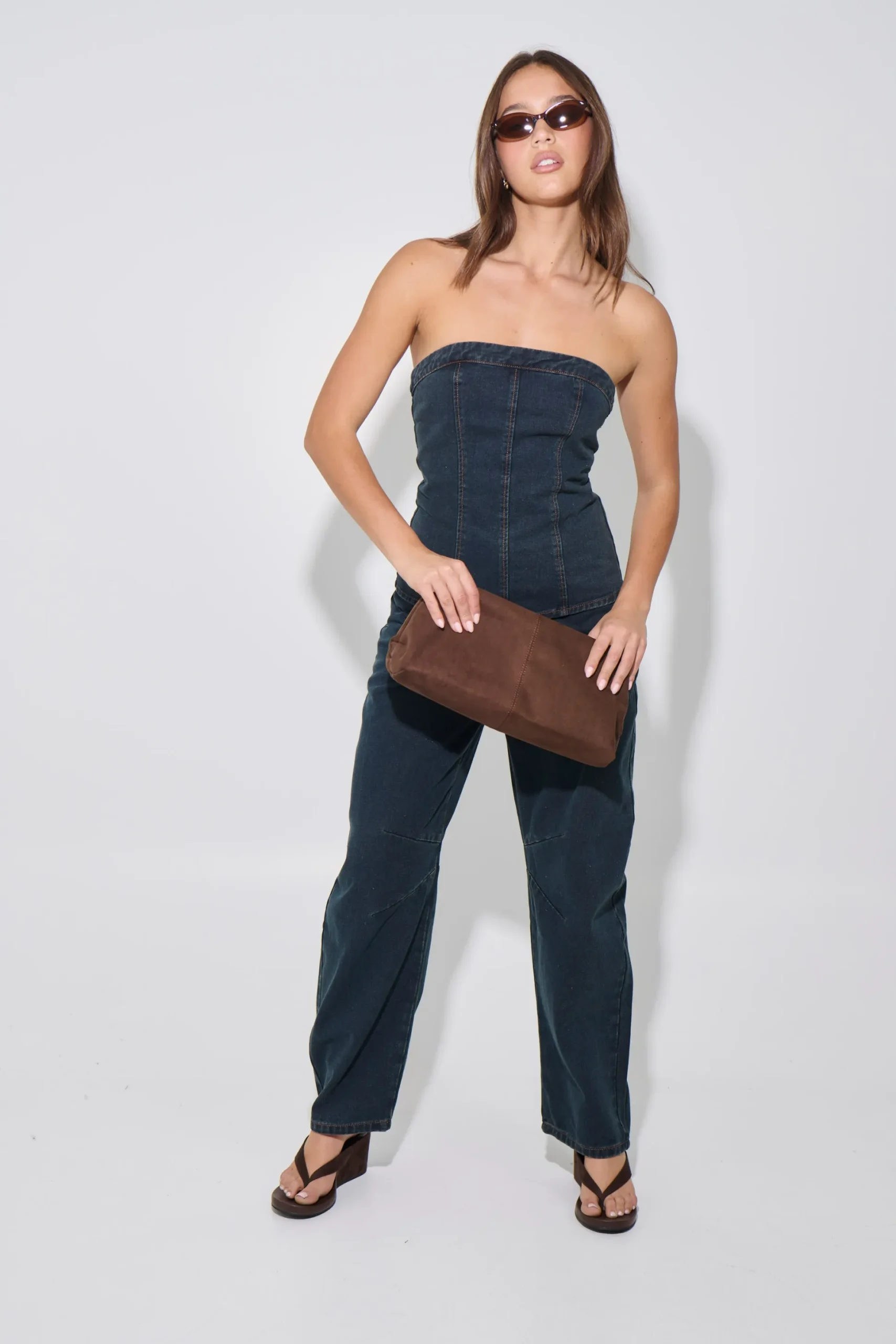 Lex Denim Corset Top Indigo