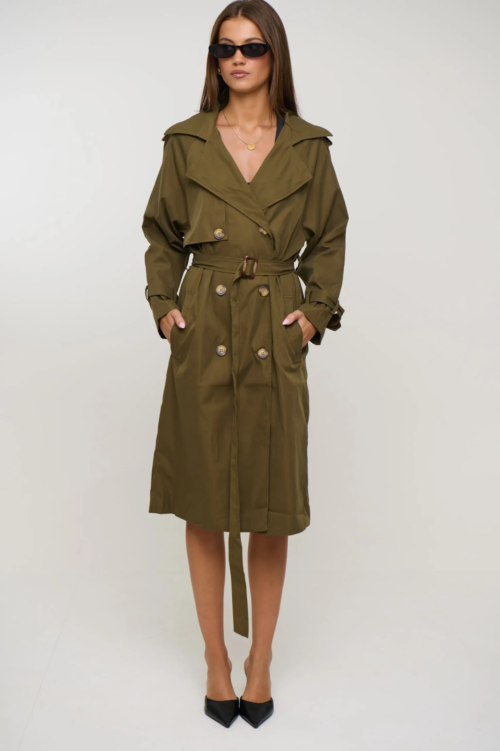 Lia Trench Olive