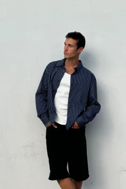 Long Sleeve Box Shirt Navy