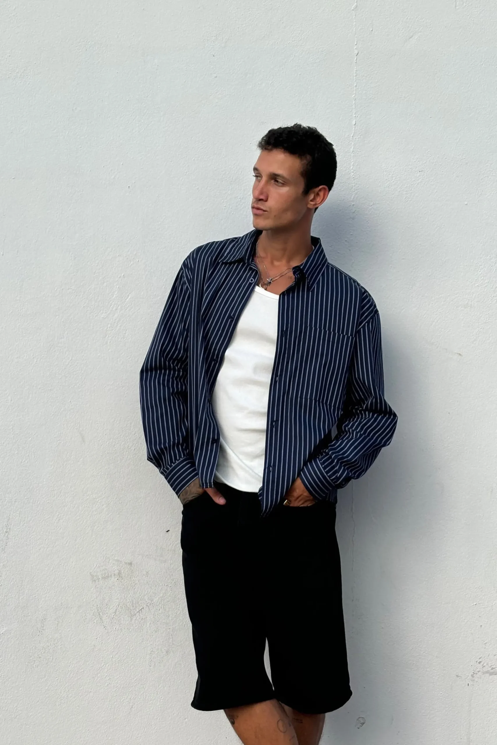 Long Sleeve Box Shirt Navy