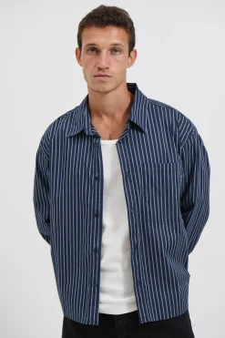 Long Sleeve Box Shirt Navy