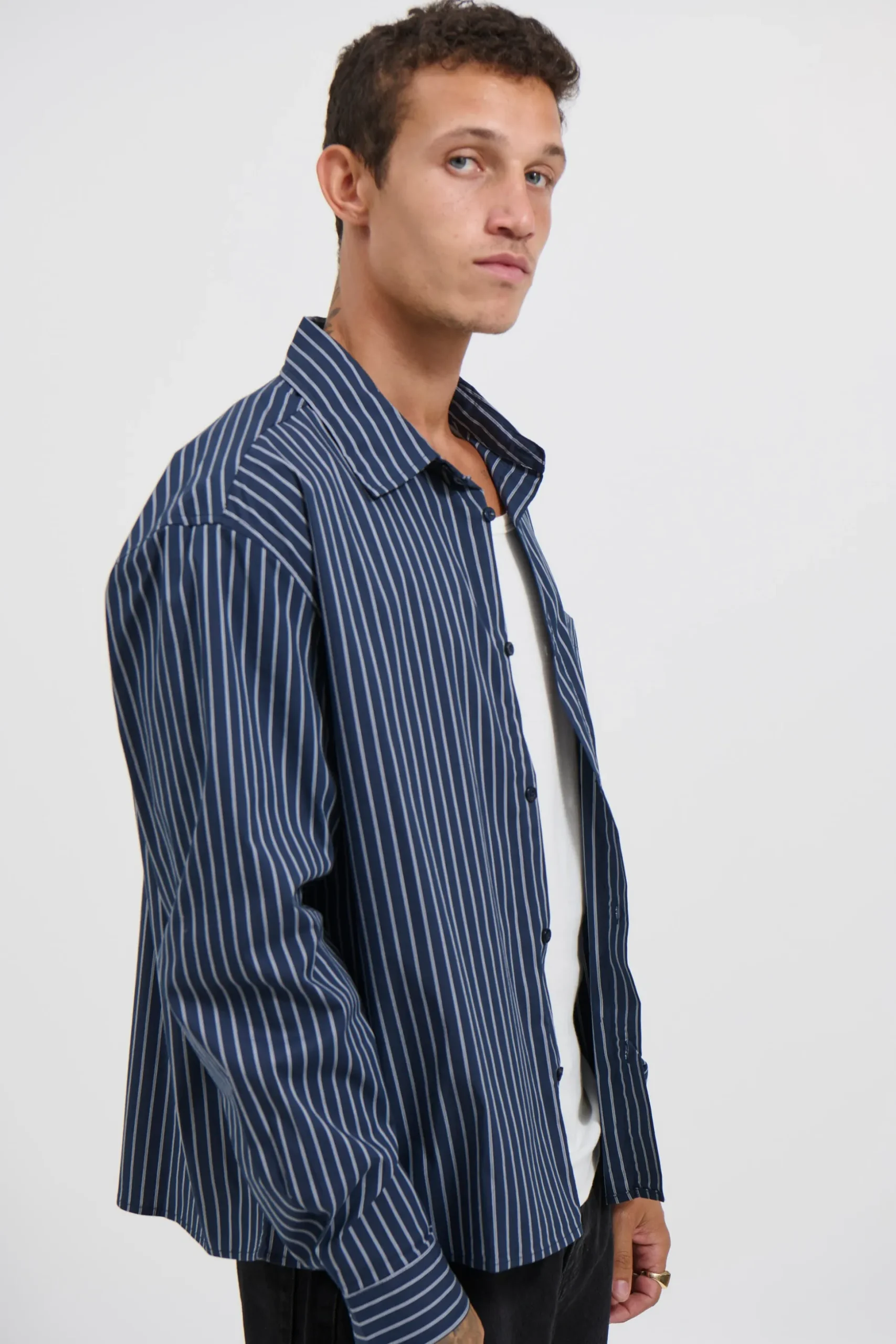 Long Sleeve Box Shirt Navy